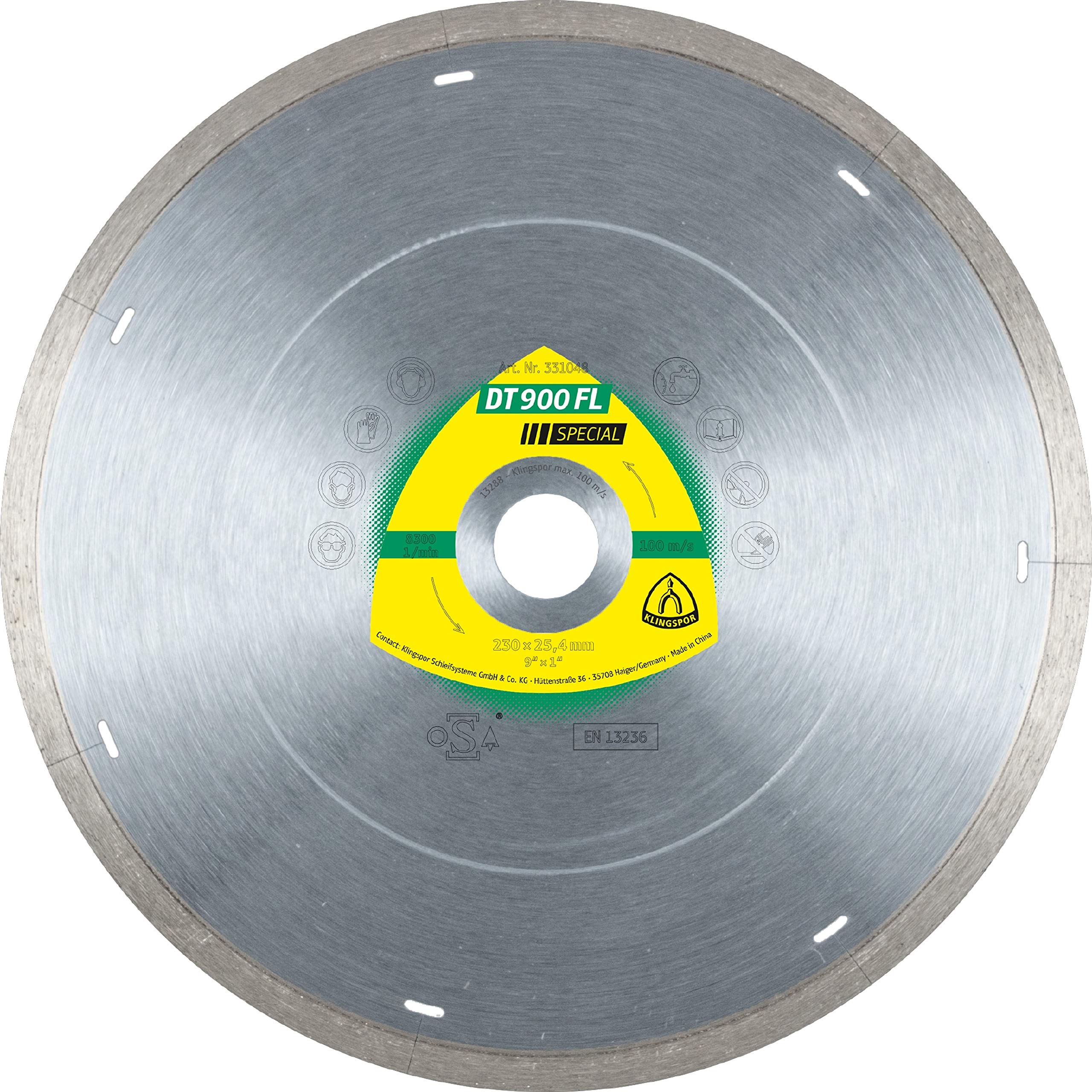 Klingspor 331042 DT 900 FL Diamond Cutting Discs 115 x 22.23 mm x 1.4 mm 1.4 x 7 mm Closed Edge with Laser Slots Box Contents: 1