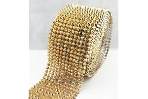 AEAOA 1 Yard Gold Sew Stitch On Spike Stud Cone Flat Back Punk Rock Trim Mesh Bead Craft (Gold Flat)