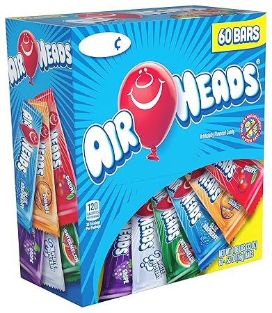 Airheads Bars, Chewy Fruit Candy, Variety Pack, 60 Count