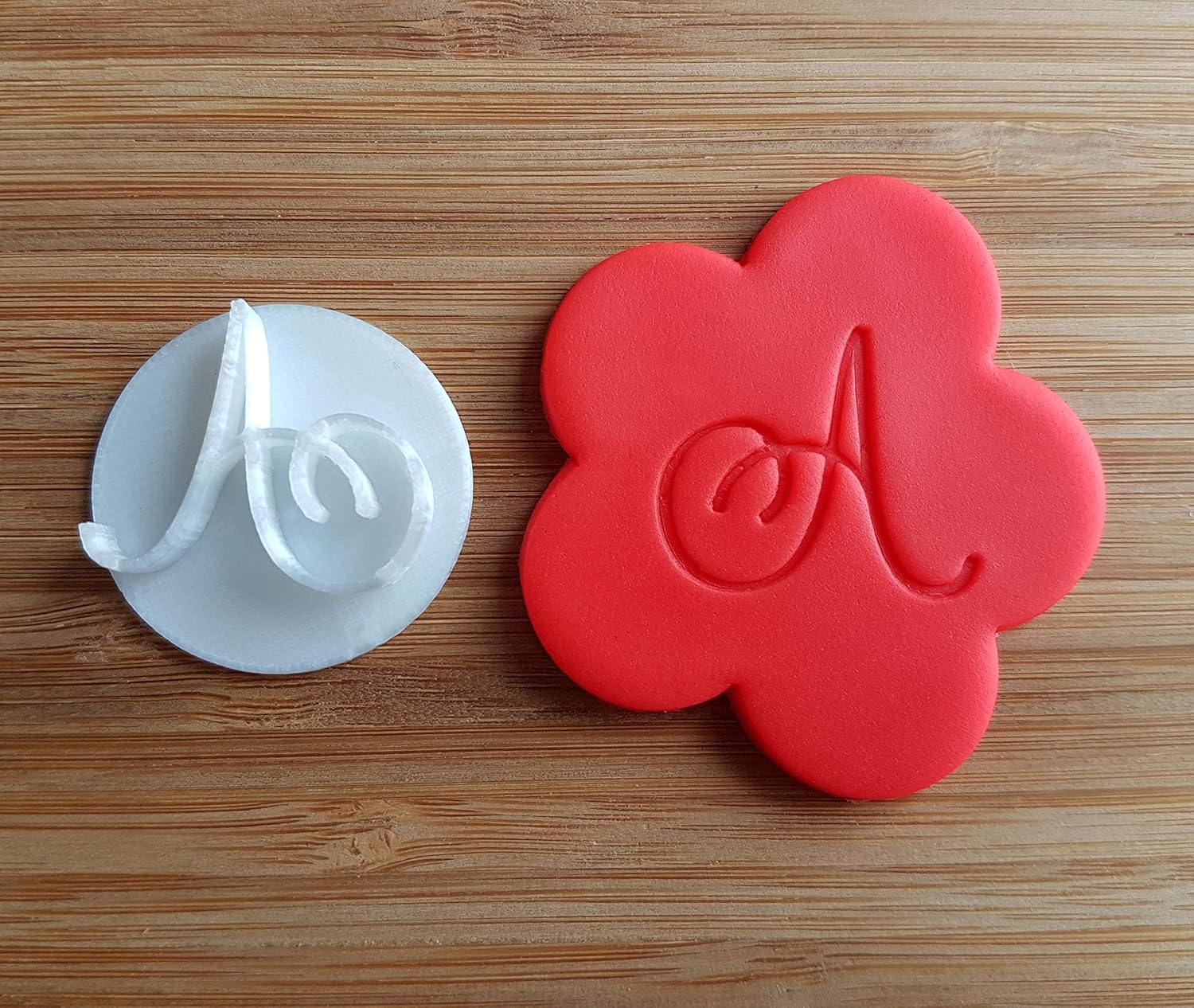 Calligraphy Monogram Cookie Stamp Fondant Embosser Alphabet