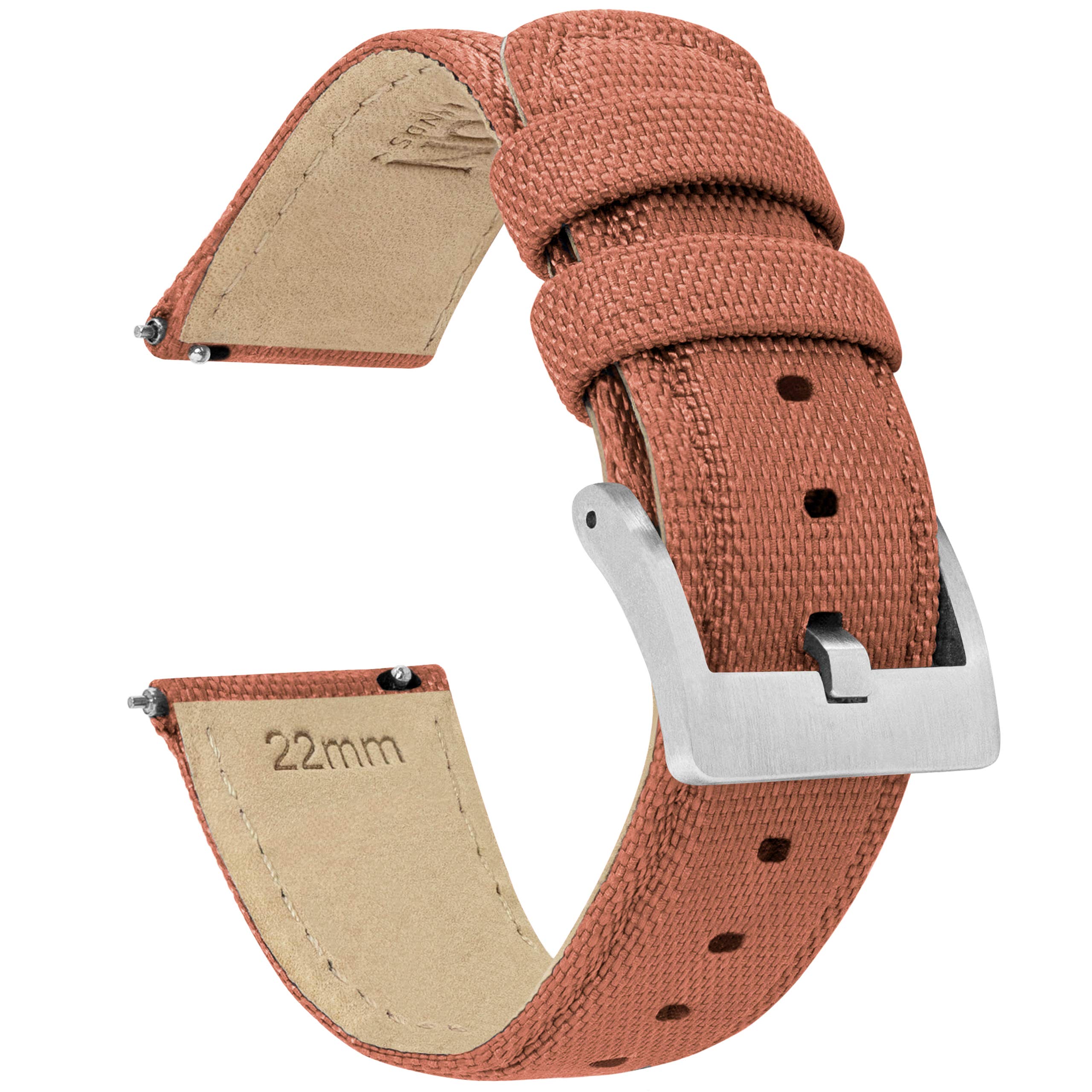 22mm Copper Orange BARTON Sailcloth Quick Release Premium Nylon Weave