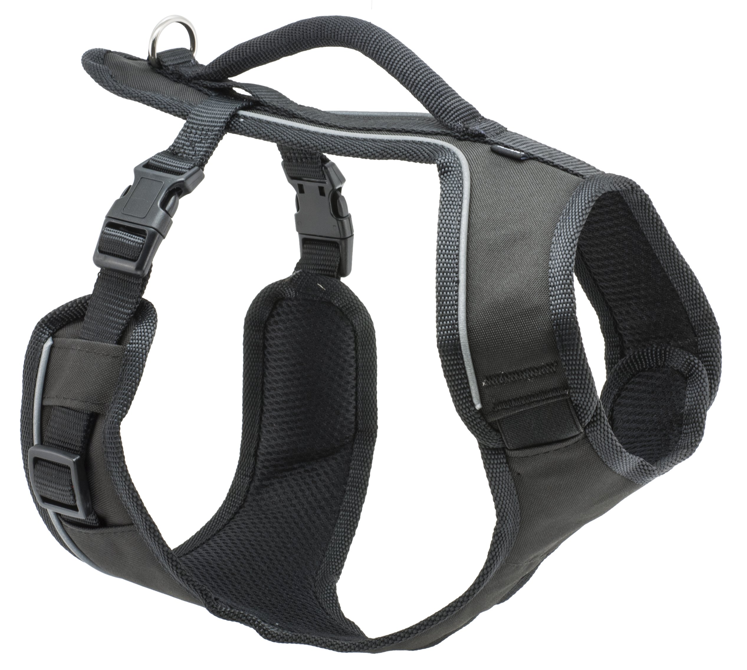 PetSafe EasySport Harness - Durable Padded Fabric, Adjustable Elastic Neckline, Rear-Leash Attachment & Nighttime Reflective Visibility - No Choke or Gag Secure Fit - Large - Black โ image 1