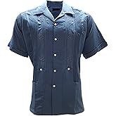 Zava Fashion Authenic Men's Guayabera Yucateca Copacabana Estilo Diplomatica French Blue
