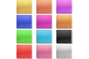 XTHROTSENK 120 Sheets Gold Leaf Sheets 12 Colors Gold Foil Leaf Multi-Color Imitation Foil Sheet for Art Decoration, Painting, Nails, Handicrafts, DIY Crafts(3.15 x 3.35 Inches)