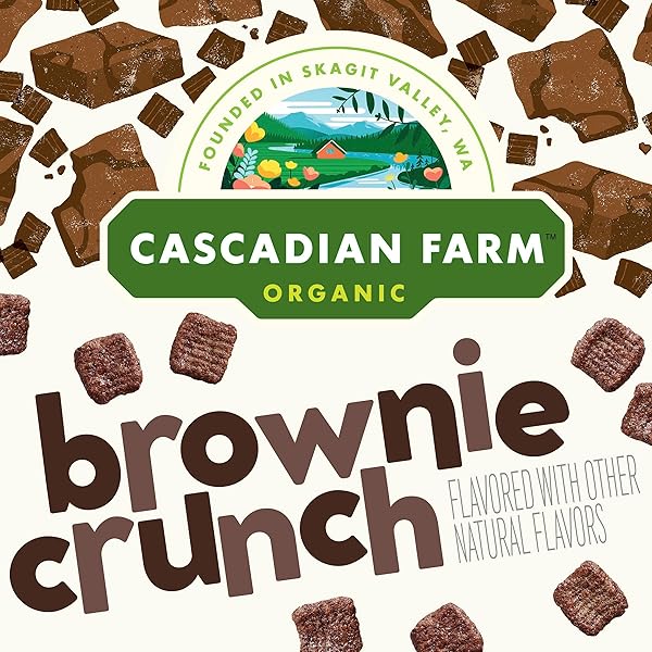 CASCADIAN FARM ORGANIC BROWNIE CRUNCH CEREAL, GLUTEN FREE, WHOLE GRAIN AND MADE WITH REAL COCOA, 12.4 OZ