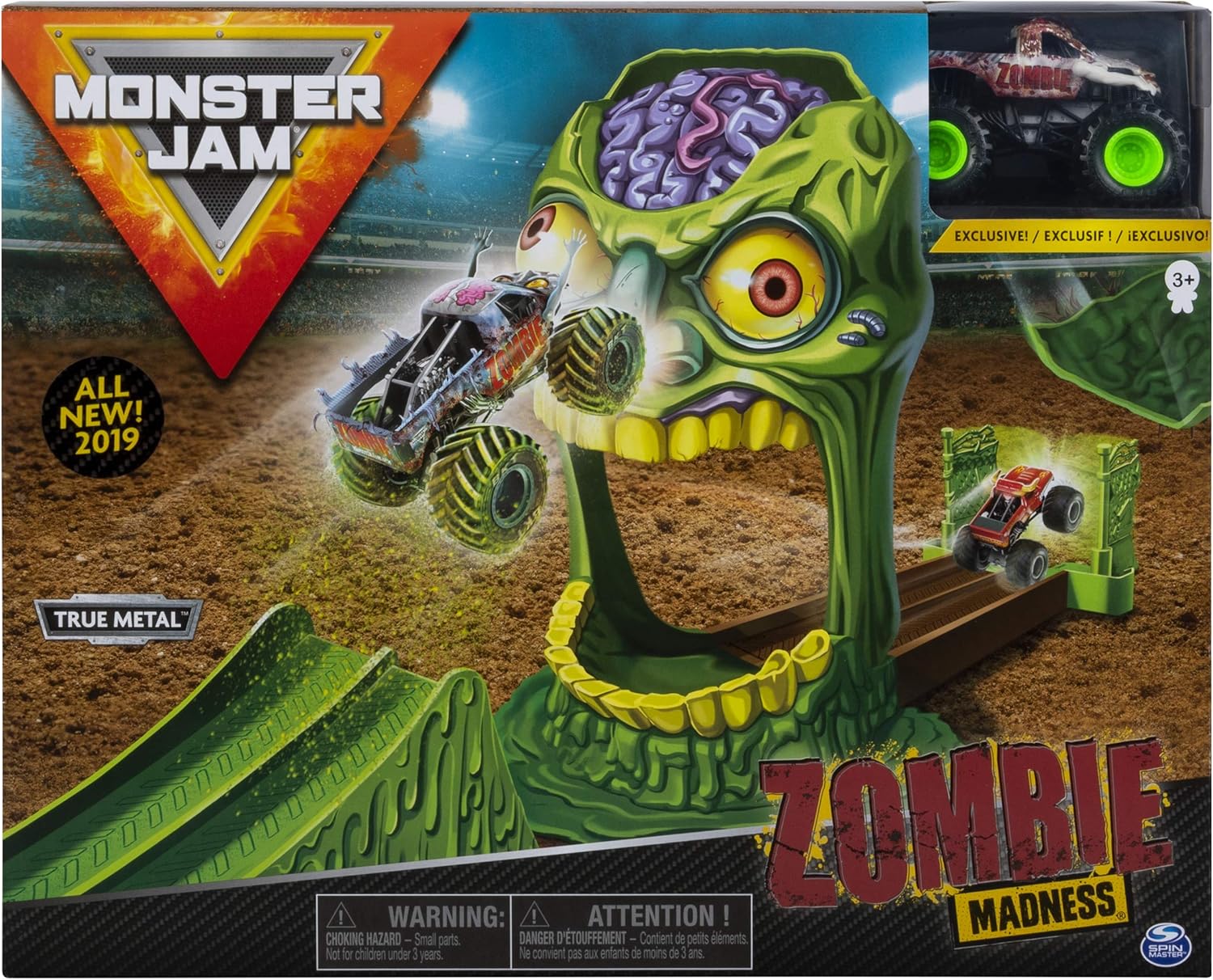 Monster Jam Official Zombie Madness Playset Featuring Exclusive Die-Cast Zombie Monster Truck