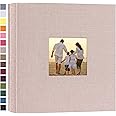 potricher Small Photo Album 4x6 200 Photos Linen Cover Picture Photo Book for Family Wedding Anniversary Baby Vacation (Beige,200 Pockets)