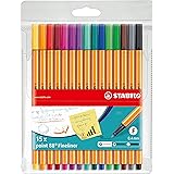 STABILO point 88 – Caneta Ponta Fina – Estojo com 15 unidades – Em 15 cores