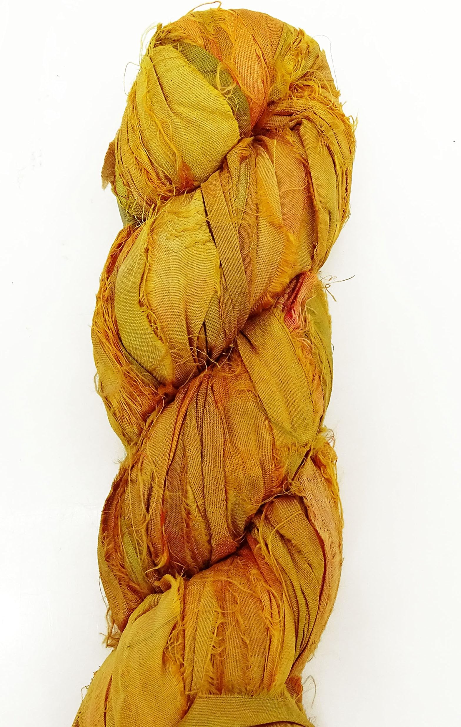 100g Recycled Saree Silk Ribbon for Jewellery Making - Peach Tone Mix