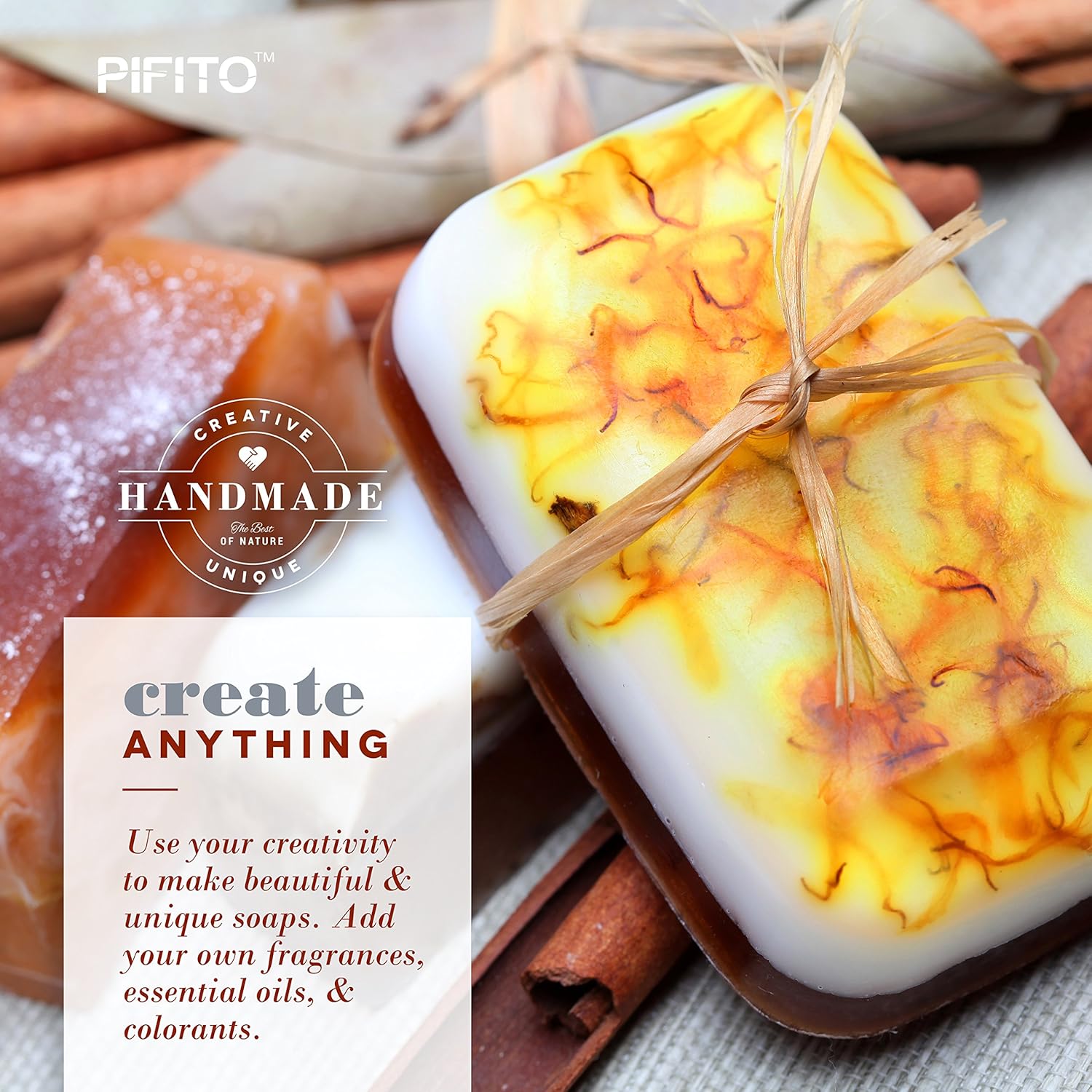 Pifito Melt and Pour Soap Base Sampler (7 lbs) │ Assortment of 7 Bases (1lb ea) │ Hemp Seed Oil, Clear, Aloe Vera, Goats Milk, Cocoa Butter, Shea Butter, Castile │ Glycerin Soap Making Supplies: Arts, Crafts & Sewing