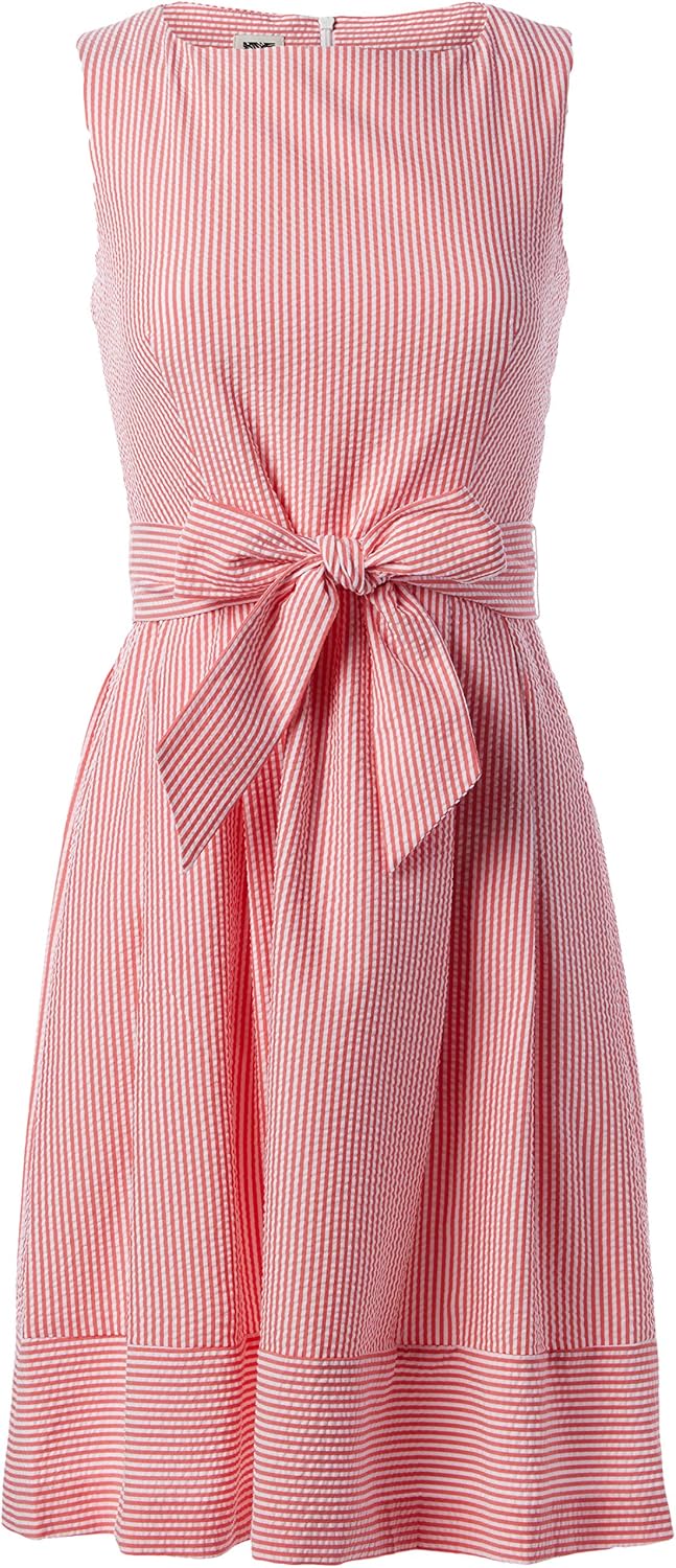 anne klein seersucker fit & flare dress