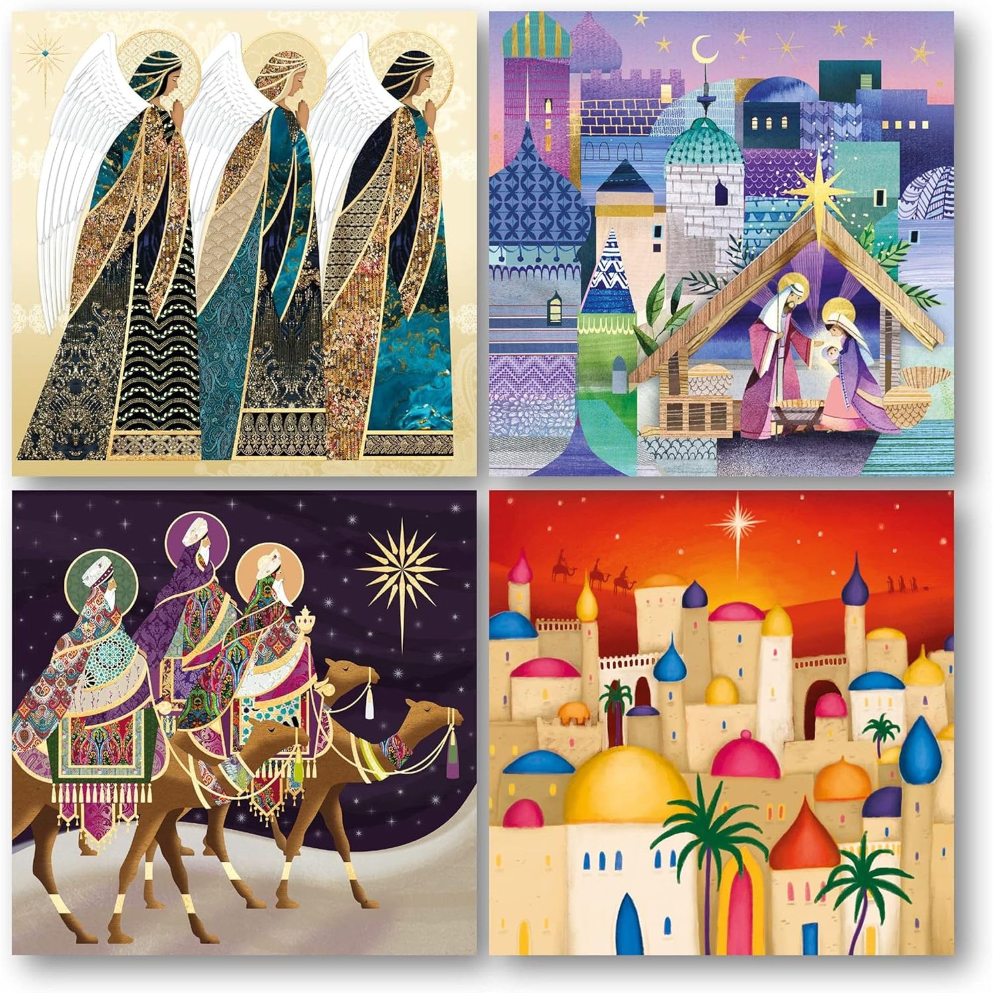 Museums & Galleries Charity Christmas Cards Pack of 20 - Assorted Designs - 4 x 5 Nativity Scenes - Religious Christmas Cards Multipack - In Aid of UK Charities