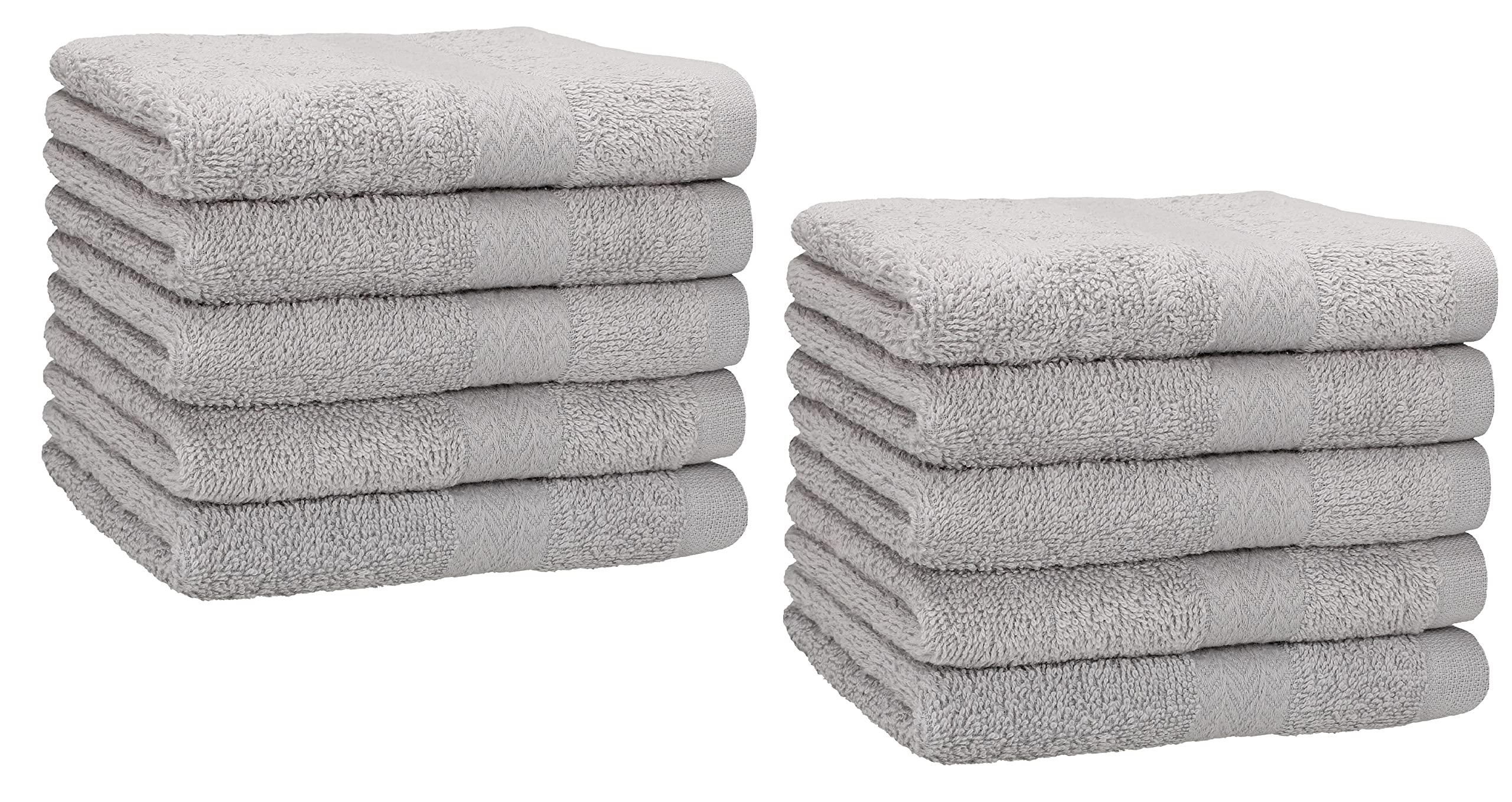 Betz PREMIUM Guest Towel Set - 10 Piece Face Towel Set - Hand Towel Set - Hand Towels - 30 x 50cm silver grey
