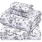 ZOYER 100% Cotton Sheets – Queen Size Percale Bedding, Cooling & Breathable, Durable with a Crisp, Soft & Comfortable Feel, 16" Deep Pocket, 4-Piece Set, Frozen Garden
