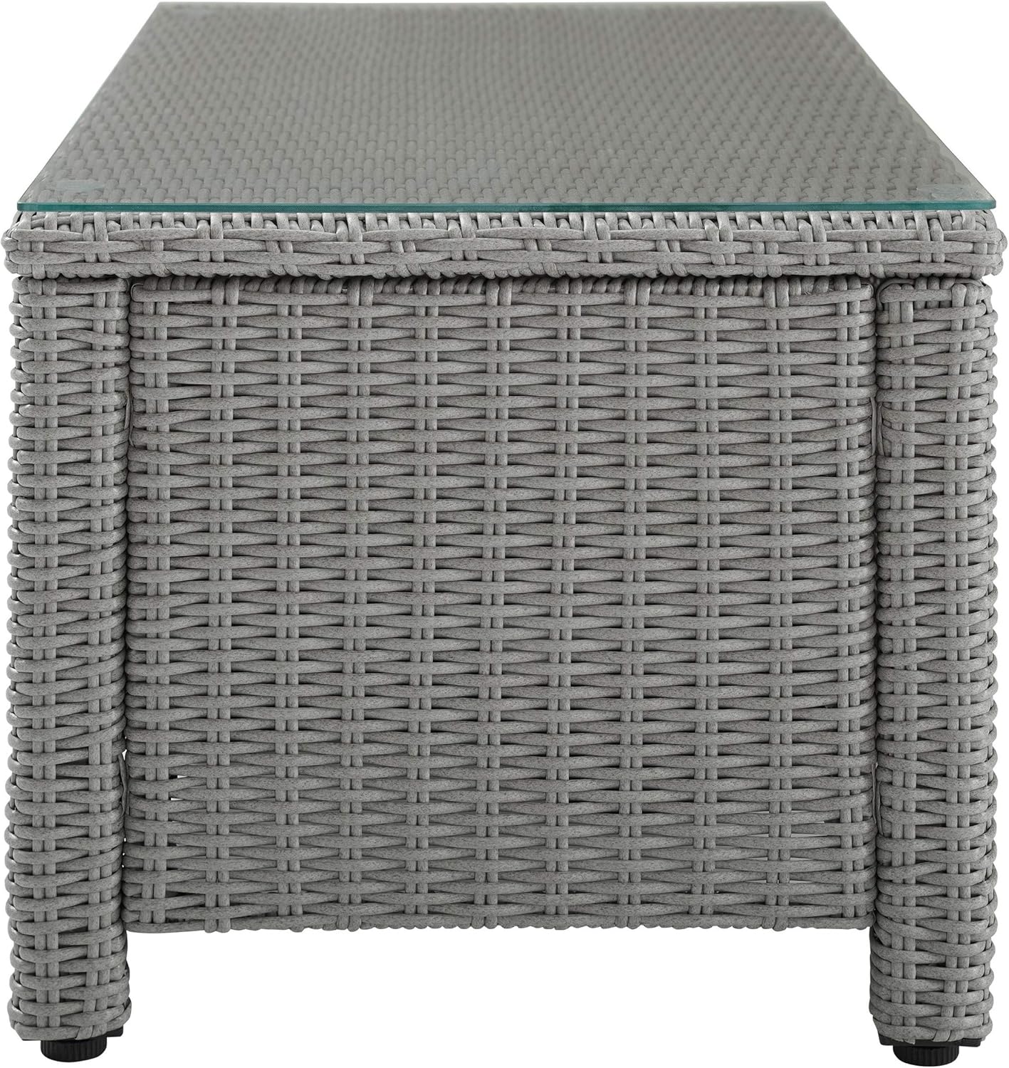 Crosley Furniture CO7208-GY Bradenton Outdoor Wicker Rectangular Tempered Glass Top Coffee Table, Gray : Garden & Outdoor