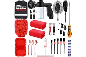 LIANXIN Car Wash Kit -Car Cleaning Kit Cars Washs Foam Gun Microfiber Sponge Cars Washing Kits Tire BrushTowels Complete Large Washs Mitt