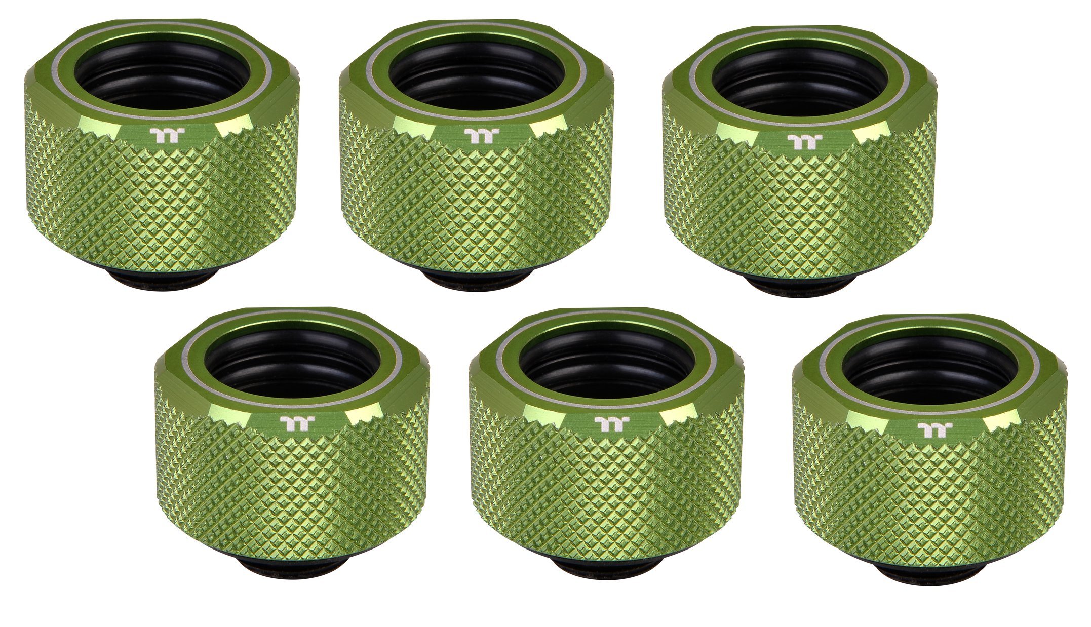Thermaltake 16 mm Pacific C-PRO G1/4 PETG Tube OD Compression - Green (Pack of 6)