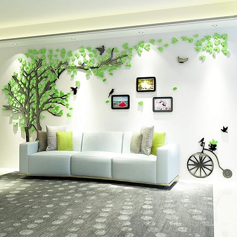 kinbedy calcomanias decorativas de acrilico en 3d para pared con diseno de arbol negro para arbol familiar con fotografias enmarcadas facil de