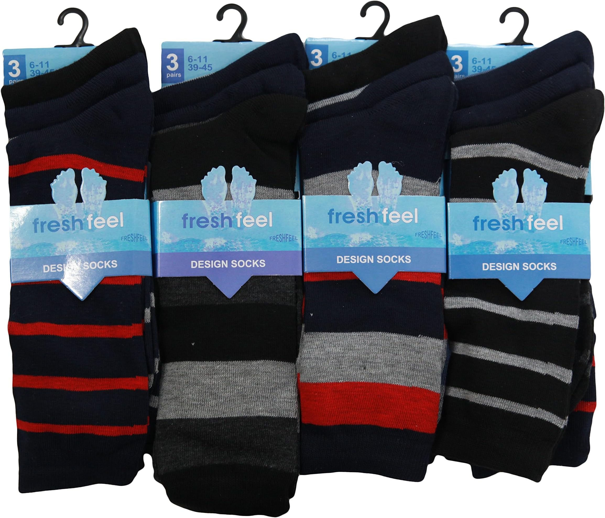 12 Pairs Mens Designer Socks Cotton Rich Lycra Design Socks Size 6-11 Fathers Day Christmas Gift Valentines Day Gift Socks