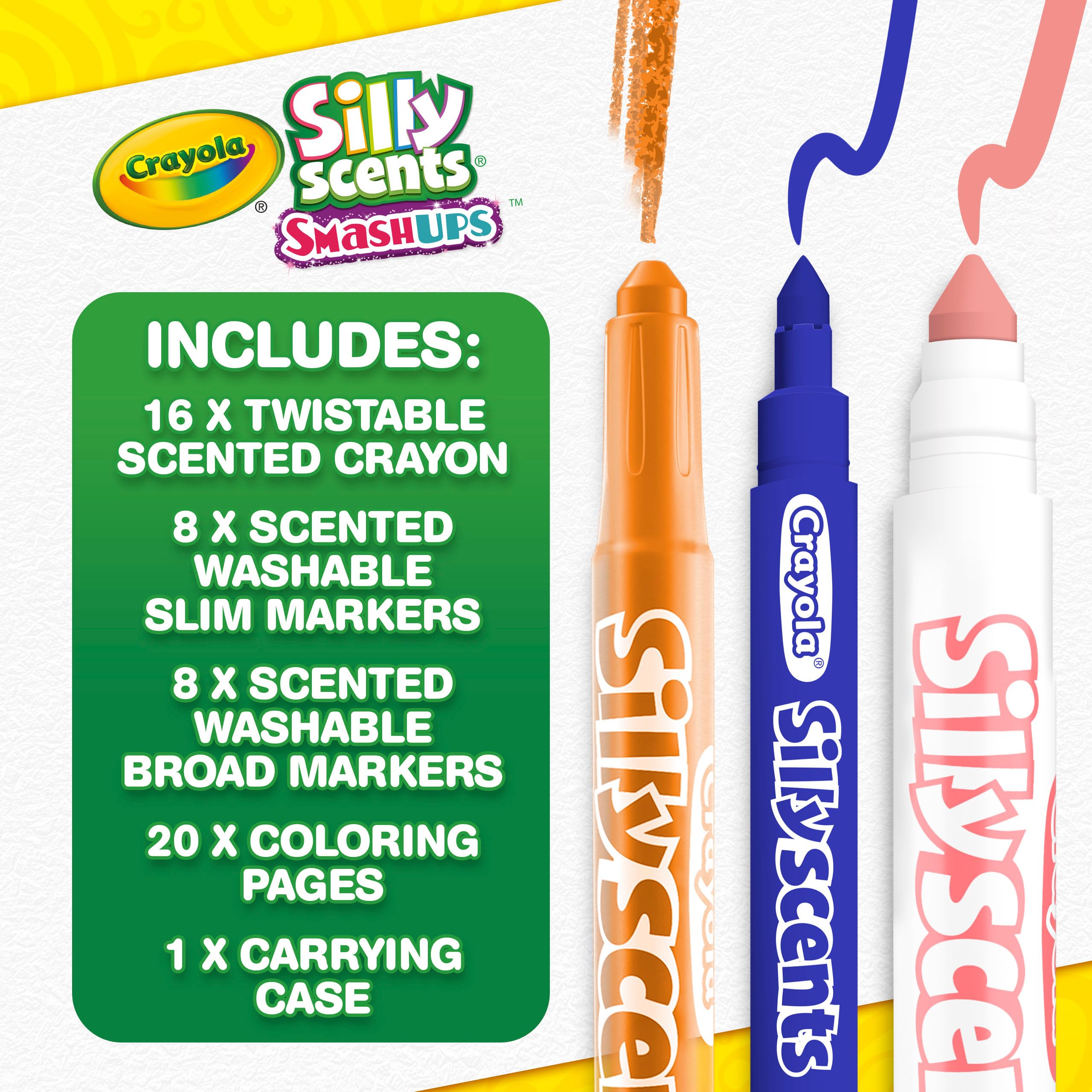 Crayola Silly Scents Mini Inspiration Art Case, Scented Crayons & Markers Set, Art Kit for Kids, Coloring Supplies, Travel Gifts for Kids, Ages 4+