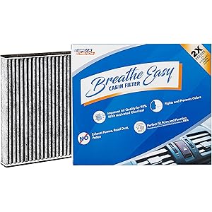 Spearhead Odor Defense Breathe Easy AC & Heater Cabin Filter, Fits Like OEM, Up to 25% Longer Lastin...