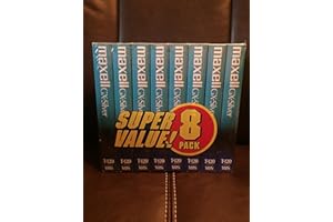 Maxell 214150 T120GX/8PK VHS Cassette Standard Grade T-120, 6 Hour - 8 Pack