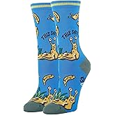 ooohyeah Women’s Funny Novelty Crew Socks, Crazy Fun Saying Silly Cotton Dress Socks Gift, Slug Life, Size 5-10