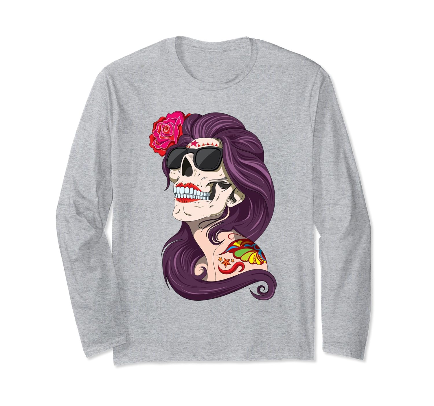 Halloween Shirt with Skull Zombie Lady for Women and Men-ANZ