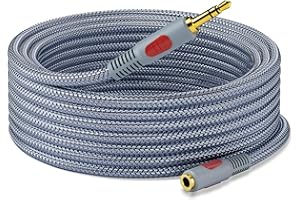 Ruaeoda Headphone Extension Cable 25 ft,Double Shielded 3.5mm Male to Female Extension Cable AUX Stereo Audio Extension Cable