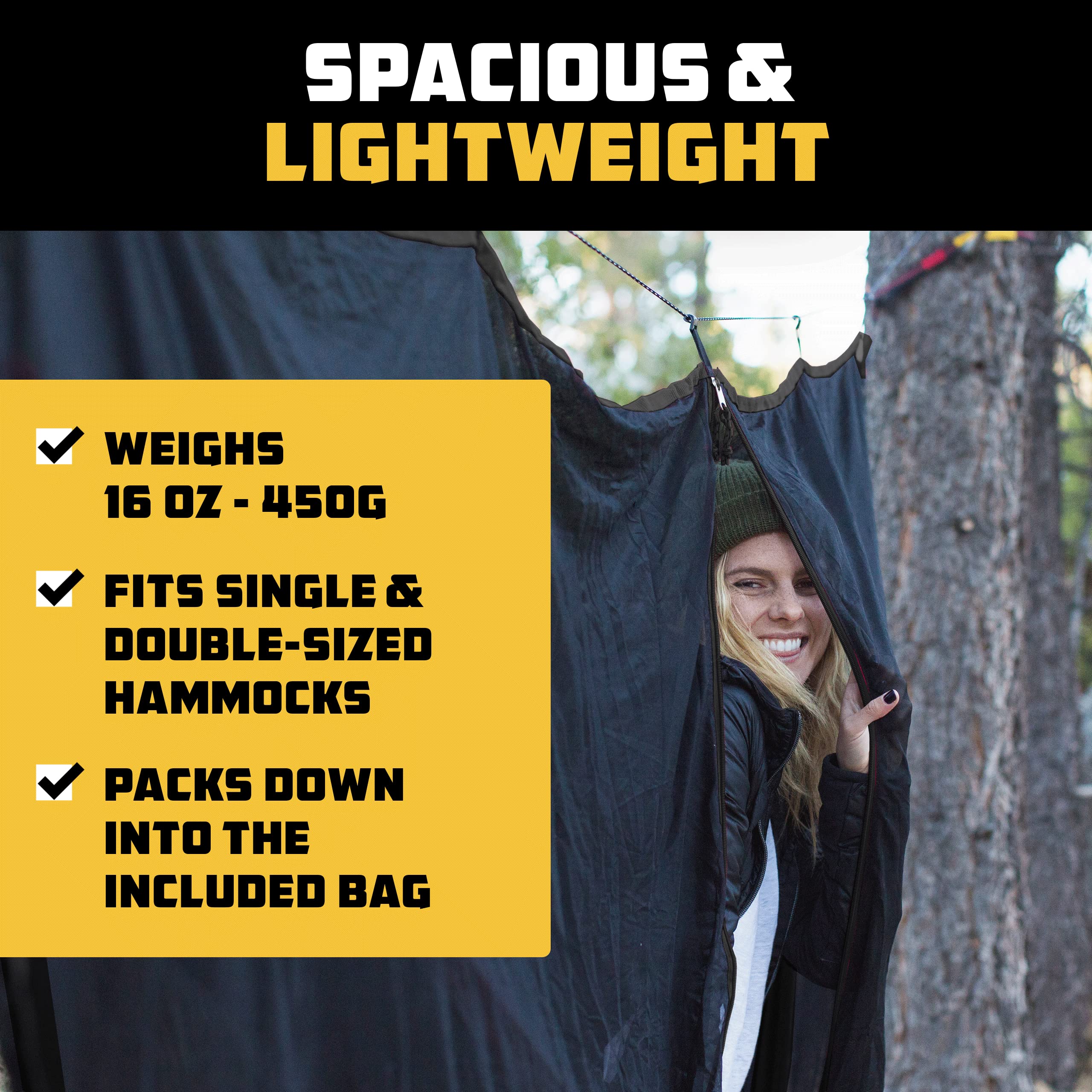 Wise Owl Outfitters Hammock Bug Net – Mosquito Net for Hammock, Lightweight Bug Netting for Camping, Hiking, Backpacking, Forest & Outdoor Use