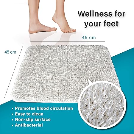 Kaiser Plastic Shower Mat Bath Mat White Colour Square 53 X 53 Cm 21 X 21 Non Slip Anti Bacterial Perfect Suction Cup Gripping An Protection Amazon Co Uk Kitchen Home