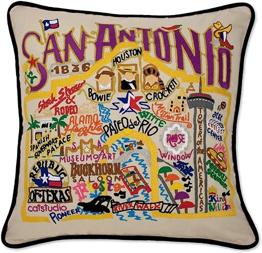 Amazon Com Catstudio San Antonio Embroidered Decorative Throw