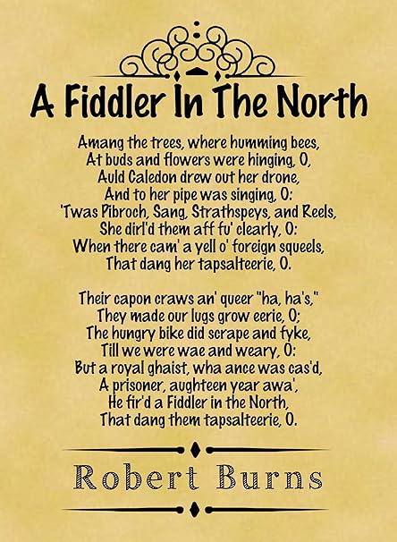 Carte De Parchemin Style Carte D Anniversaire 14 Cm X 10 Cm Classic Poeme De Robert Burns Fiddlwer Du Nord Amazon Fr Cuisine Maison