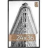 MCS Trendsetter Poster Frame, 24x36, Black High-Gloss, 1-Pack | Trendsetter Poster Frame For Photos &amp; Art Prints, Hangs Vertical Or Horizontal, 24x36 Inch, Black High-Gloss Finish, 1-Pack