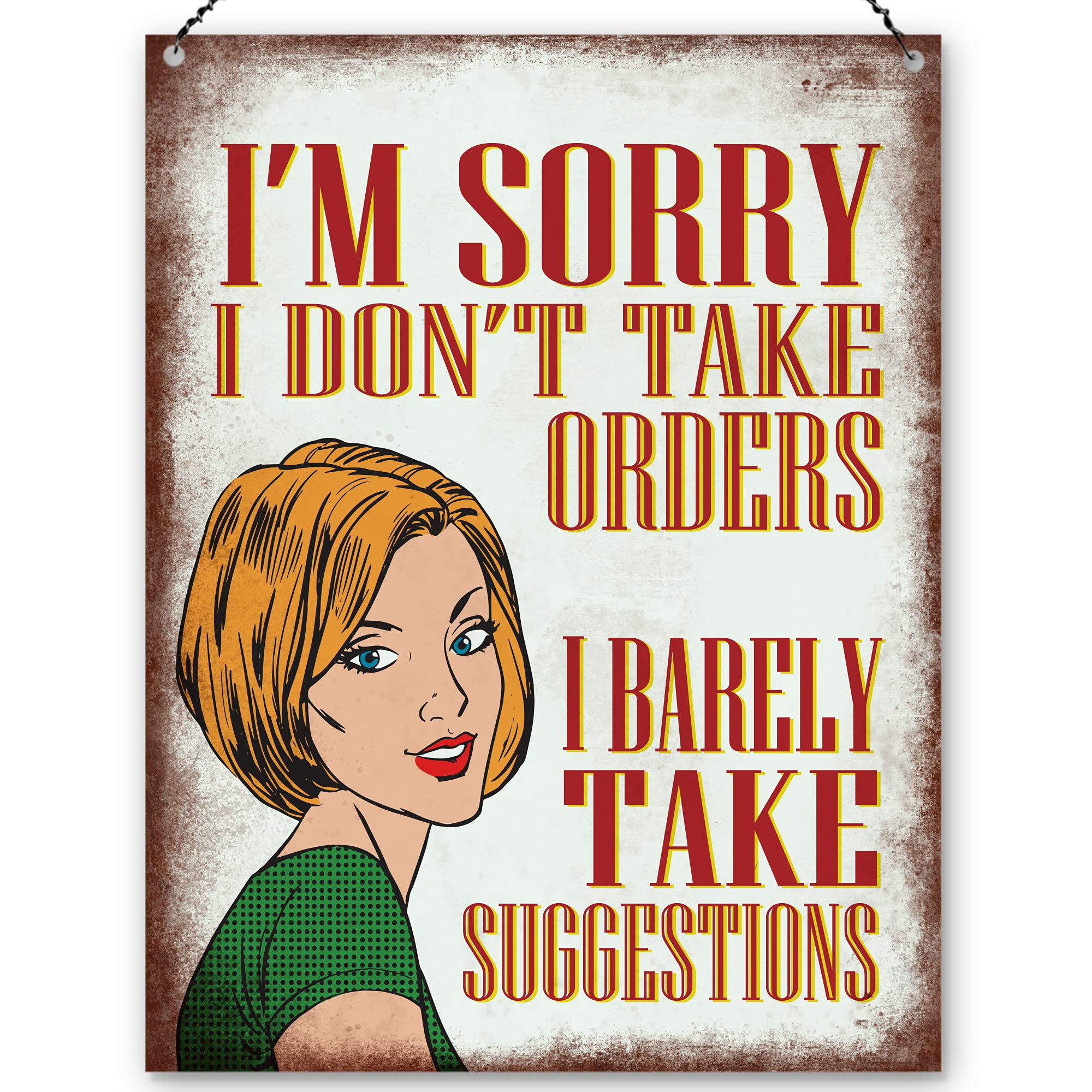 Dorothy Spring I'm Sorry I Don't Take Orders I Barely Take Suggestions Sarcastic Wall Quote Plaque Metal Sign Size 15x20cm