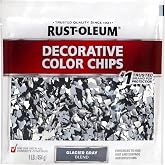 Rust-Oleum Glacier Gray Blend Decorative Color Chips | Garage Floor Flake System, Decorative Concrete Finish, Hides Imperfections, Custom Floor Appearance, 1 Lb