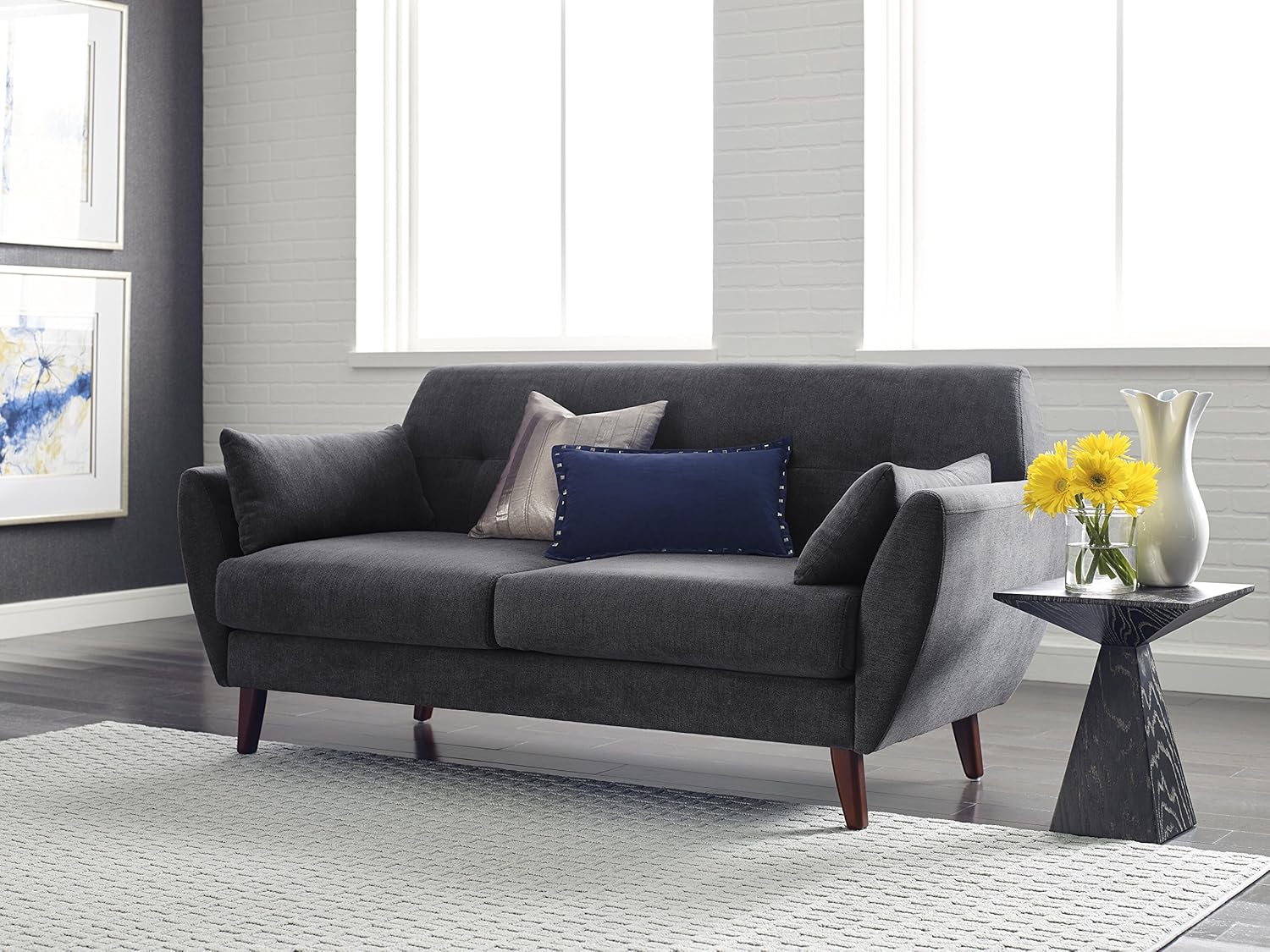 Amazon Com Serta Artesia Collection 73 Sofa In Slate Gray