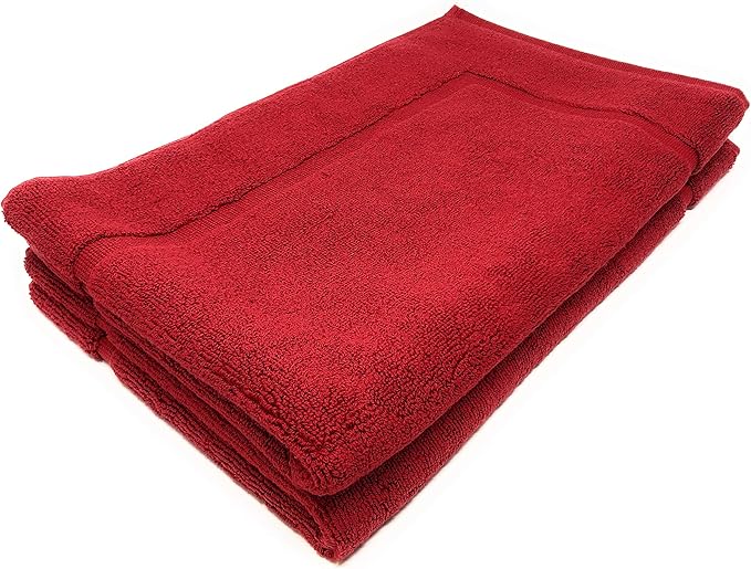 Maymarg 100 Cotton Towels (Burgundy, Bath Mats Set of 2