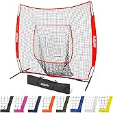 GoSports 7 x 7 ft Baseball & Softball Nets - Available in Team Colors - Batting & Pitching Net with Strike Zone