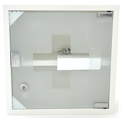 Wall Mounted Lockable 2 Keys Medicine Cabinet Cupboard First Aid