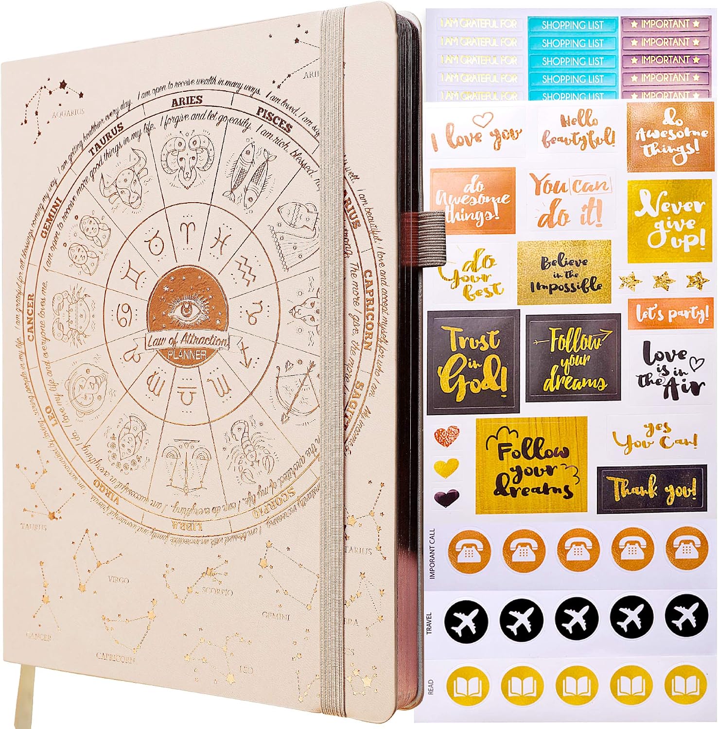 Freedom Mastery - Weekly & Monthly Planner, VANILLA ASTRO, B5 (Undated) 7.2" x 10.1"