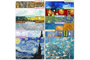 PARTH IMPEX 12 Pack Vincent Van Gogh Decorative File Folders, 1/3 Cut Tab with Assorted Positions, Letter Size Paper Holders (9.37” x 11.75”) Matte Finish Laminated for Office School Work