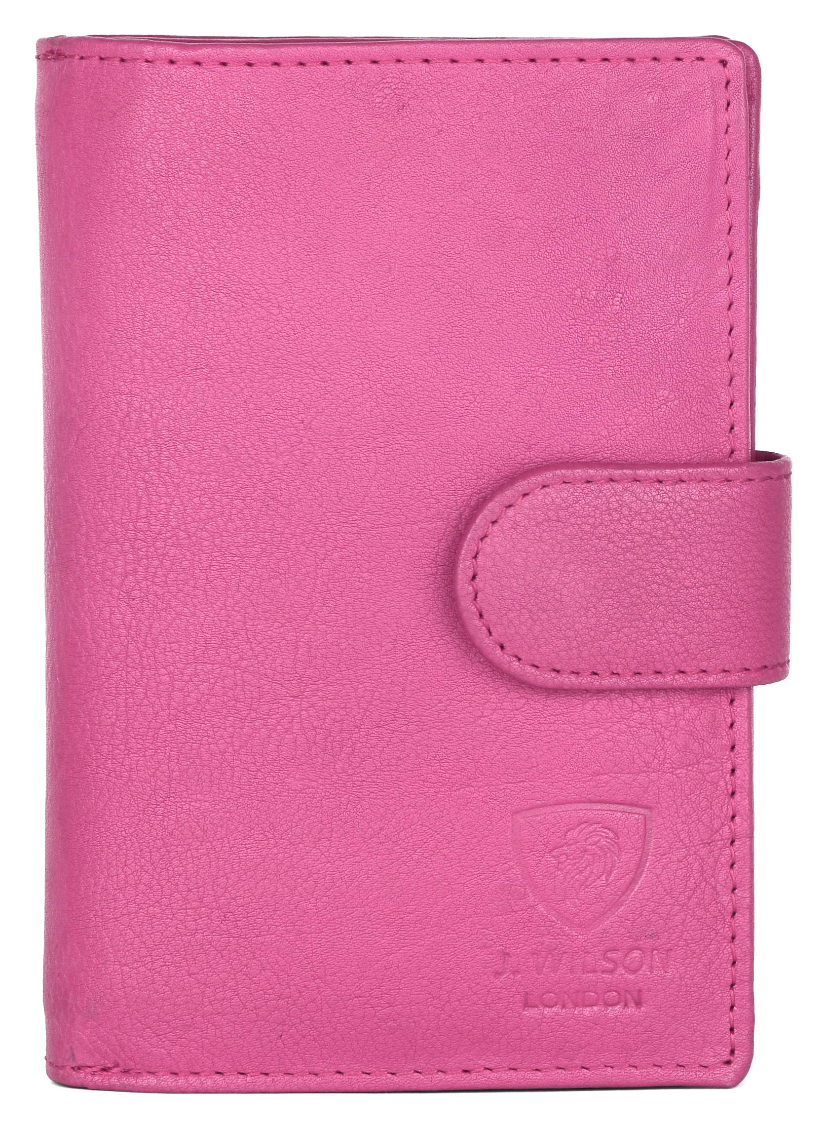 J. Wilson London Ladies RFID Safe Designer Leather Purse Card Women Wallet Zip Pocket Boxed