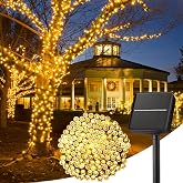 Minetom Solar String Lights Outdoor Waterproof, 40 FT 100 LED Outdoor Light | Solar Fairy Lights with 8 Lighting Modes, IP65 Waterproof Solar Christmas Lights for Outdoor Outside Tree Patio, Warm White