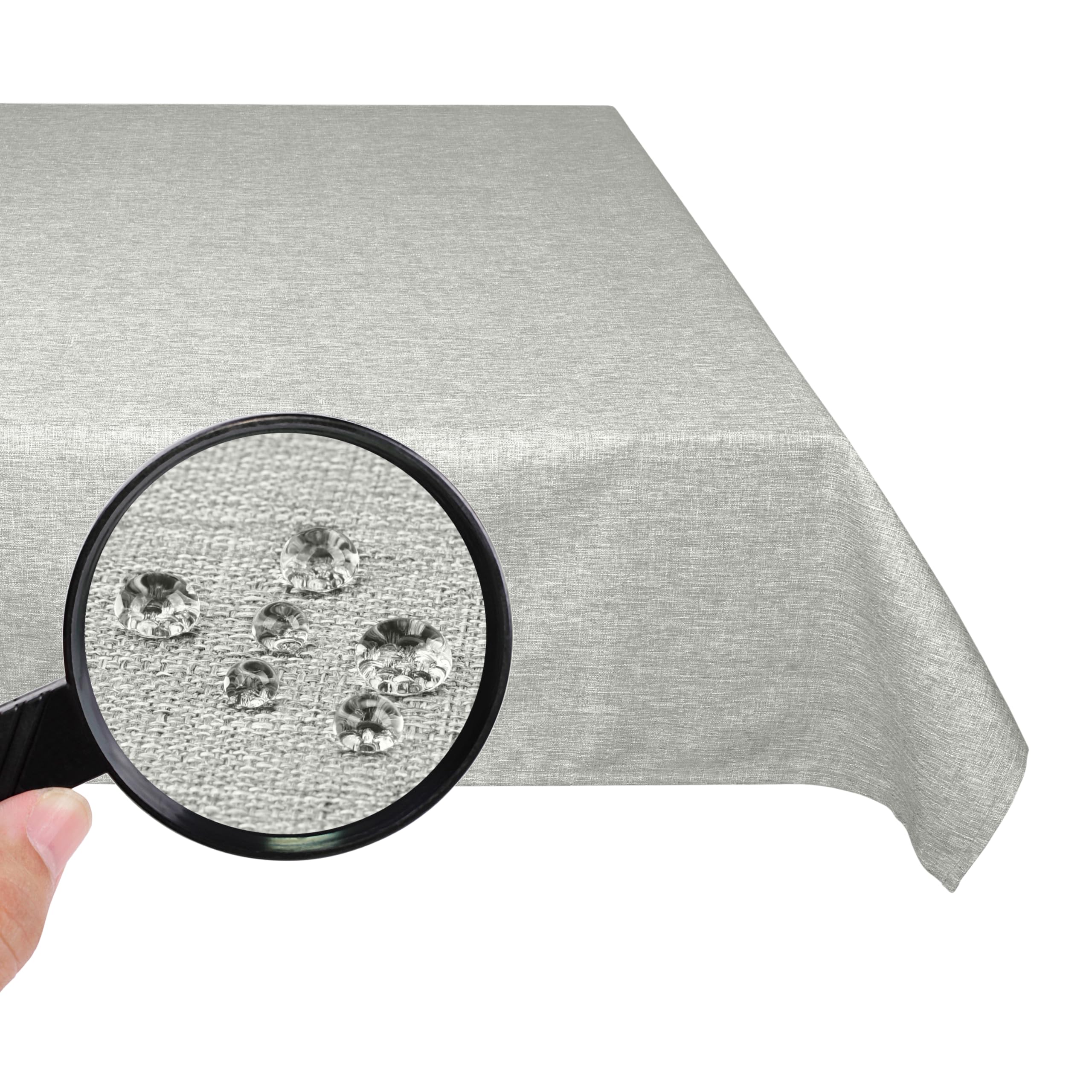 Valia Home tablecloth, easy to clean with lotus effect, waterproof and stain-resistant, in various sizes and designs (gray, 130 x 160 cm) — image 1