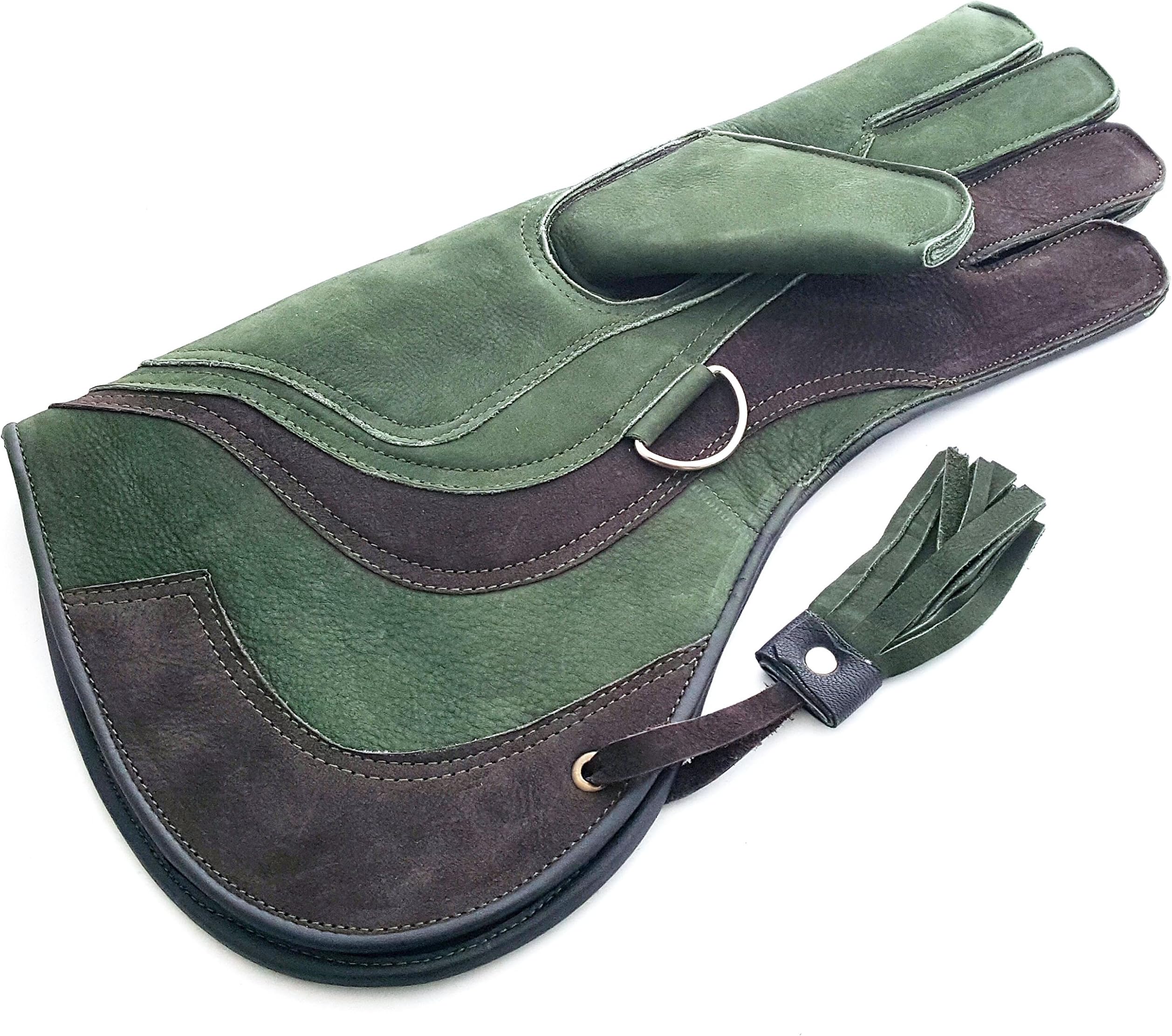 starlingukpk Quality Four Layer Extra Long Genuine Soft Strong Nubuck Leather 4 Layer Falconry Gloves/Bird Handling Gloves/Pet Gloves.