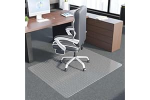 100pointONE Office Chair Mat for Low Pile Carpet Floor, Clear Carpet Chair Mat, Sturdy Floor Mat for Home & Office 60"x48"