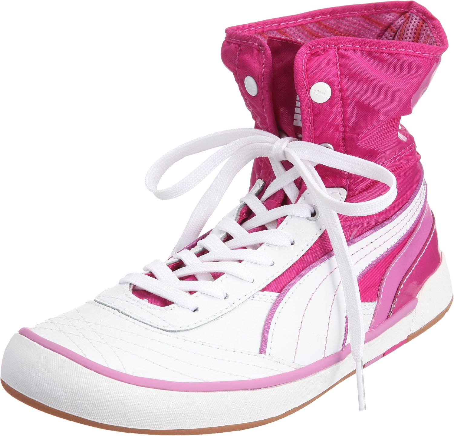 pink leather sneakers