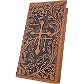 MUXILING Men's Rodeo Wallet Western RFID-Blocking Leather Wallet Bifold Long Cowboy Long Wallets