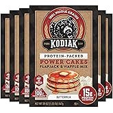 Kodiak Cakes Protein Pancake Power Cakes, Flapjack and Waffle Baking Mix, Buttermilk, 20 Oz, (Pack of 6)